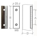 VA-Anschraubplatte &Oslash;42,4 mm, L=90 mm, t=4 mm