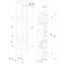 LOCINOX Einsteckschloss-SET FORTYSET 40I-JA inkl. Toranschlag, Langschild, Drückergarnitur und Profilzylinder