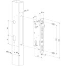 Locinox SIXTYLOCK Einsteckschloss mit 40mm Dornmaß für 60mm Profile und mehr